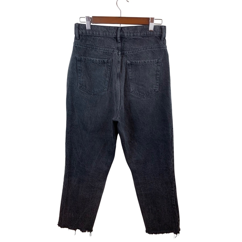 PacSun High Rise Straight Leg Jeans Womens 28 Black Frayed Hem Button Fly Denim - Picture 5 of 11